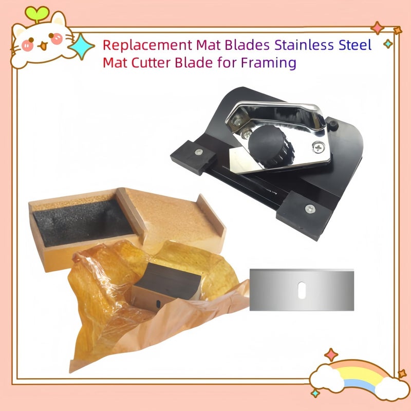 POFUIERKN Replacement Mat Blades with Storage Box，Stainless Steel Mat Cutter Blade for Framing 100PCS - Image 5